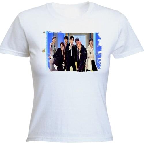 MERCHANDMANIA T-shirt women MUSIC AWARDS BTS Group KPOP clothing women Summer short sleeve