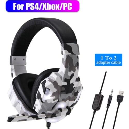 For PS4 Gaming Headset Noise Cancelling Loud-Sound Headphone with Mic Deep-Bass Earphone Music Helmet To PC Computer Phone Gamer