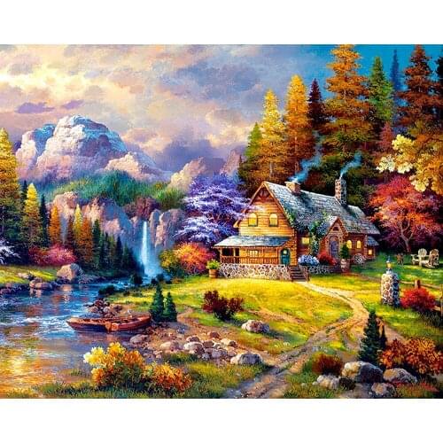 NEW arrived Craft 5D Diamond Painting Cross Stitch Resin Mosaic A beautiful hut Picture Diamond Embroidery Needlework for gift