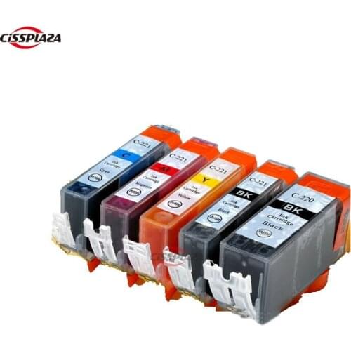 CISSPLAZA 10pcs PGI220 CLI221 ink Cartridge compatible for Canon ip4600 4700 3600 3680 MP540 MP620 MP630 MP980 MX860 MX870