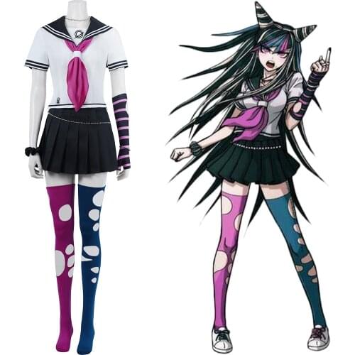 Super Dangan Rondo 2-Yuibu Miota Cosplay Costumes School Uniform Dress Outfits Halloween Carnival Suit