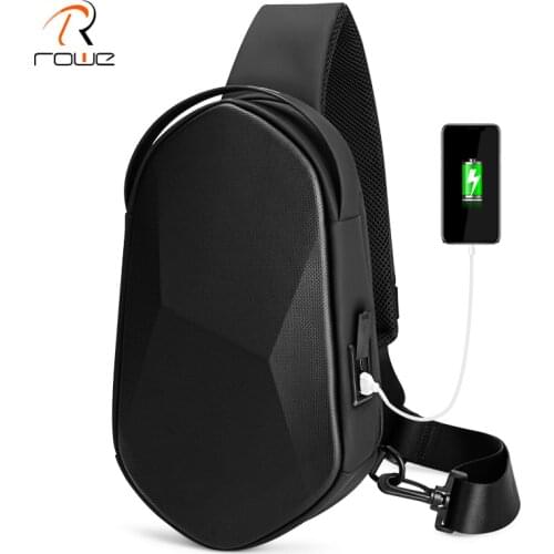 Rowe Men Shoulder Bags Usb Charging Messenger bags Male Waterproof Sling Chest Bag Boy Short Travel Cross Body Bags 2020 New