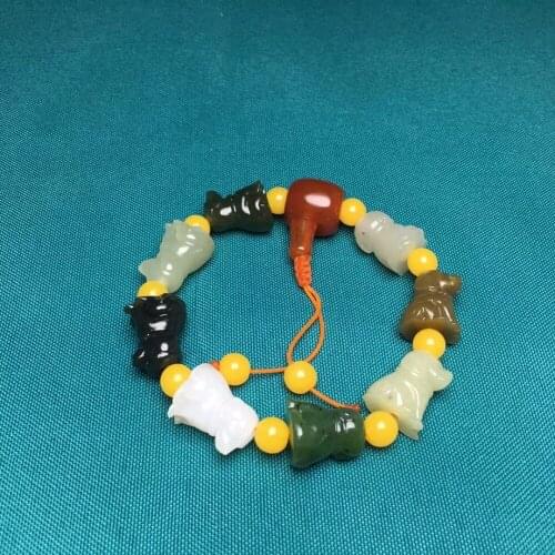 Hetian jade dodo-treasure wealth bracelet hb06