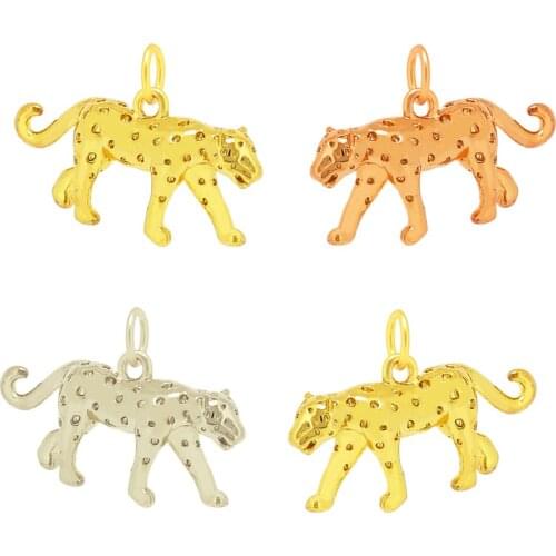 The New Best-Selling 18K Color Preservation Electroplated Leopard Pendant Pendant DIY Bracelet Necklace Accessories