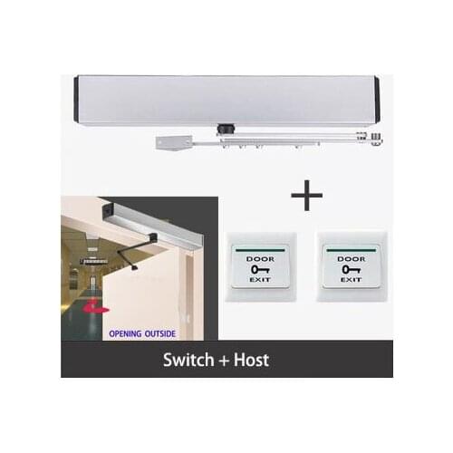OMATE microwave motion IR sensor Remote control Automatic Swing Door gate Opener single leaf 100kg loading weight kit 2