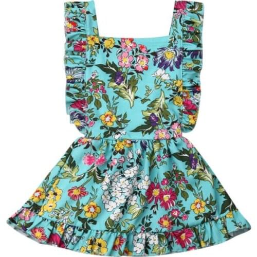 Girl Dress 2019 Summer Princess Toddler Baby Girls Dress Floral Print Ruffle Sleeveless Tutu Dress Sundress