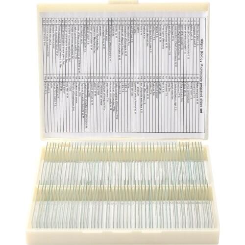 100PCS Portable Microscope Slides Science Specimen Cover Slips Biological Glass Sample Prepared Animal Plants Insects Tissue