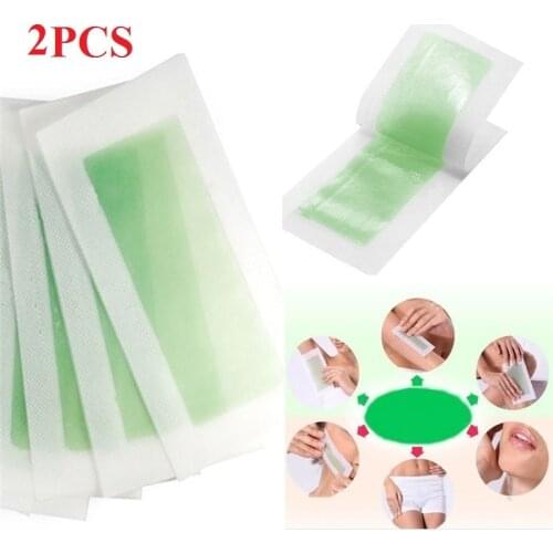 2PCS Professional Hair Removal Double Sided Wax Strips For depilation Double Sided Cold Wax Paper For Face Bikini Leg Body