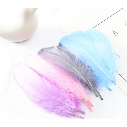 10-15cm/50pcs Plumas Goose Plumes Fluffy Macaron Mixed Color Swan Feathers Making Beautiful Wedding Party Craft Decor Wholesale