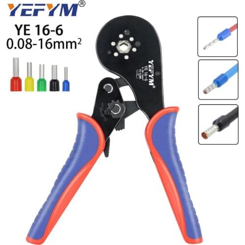 0.08-16mm2 YE 16-6 Tubular Terminal Crimping Tools With 1200pcs/box terminals New mini pliers precision electrical clamps set