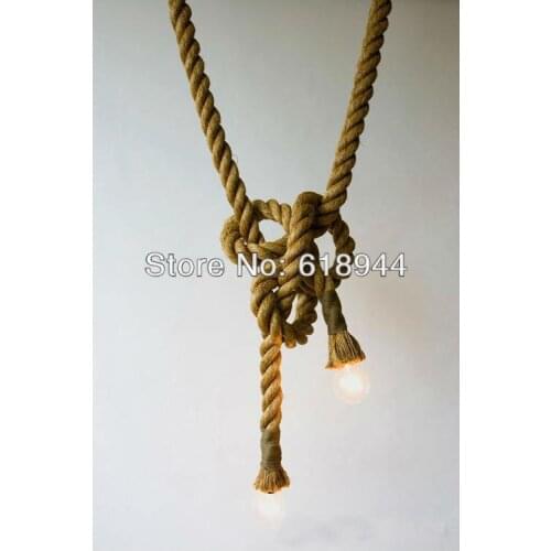 Vintage hemp rope pendant lights rustic pendant lighting E27/E26 antique dining room set