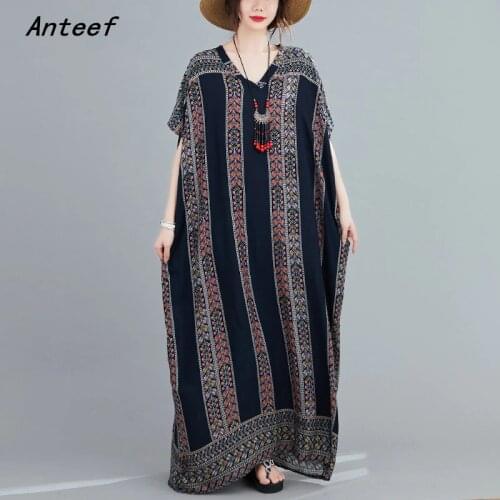 Cotton satin plus size vintage women casual loose maxi long summer beach sun dress elegant clothes 2021 ladies dresses sundress