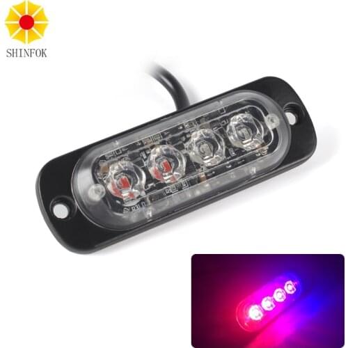 1PCS 4LED Strobe Car Warning Light Scaner Flash Waterproof Emergency Beacon Light