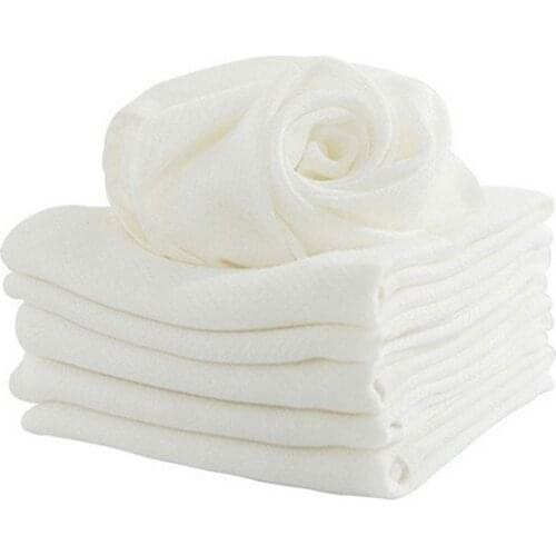 1Pc Bamboo Fiber Children Washing Baby Feeding Face Towels Infant Wipe Wash Cloth Newborns Handkerchief Bath Towel White Color
