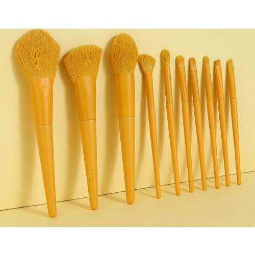10pcs Cosmetic Makeup Brushes Tool Set Eyelash Lip Makeup Brushes Kit Eye Shadow Blush Beauty Makeup Brushes Kit Powder Dropship
