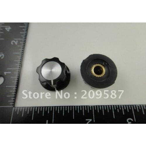 10pcs Skirted Knob A02 For Standard Pots Black D 23mm H 14mm Hole Diameter 6mm