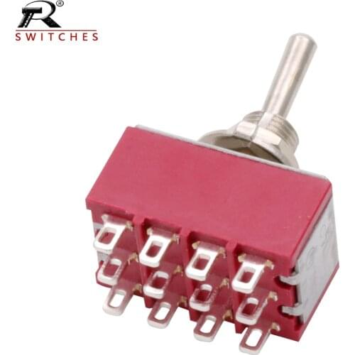 100PCS Toggle Button Switch Red 3/6/9/12Pin MTS Rocker Switch 2A 250V 5A120V AC ON-ON/ON-OFF-ON/Bilateral self-reseting