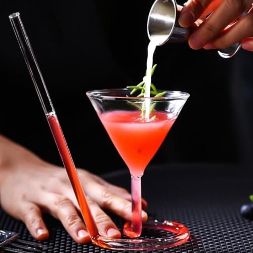 110ml Creative Screw Spiral Cocktail Glass Long Straw Molecular Wine Cup Bar Party Wedding Flutes Martini Champagne Wine Glasses