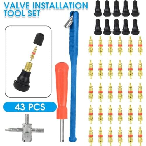 43pcs Car Tyre Valve Stem Puller base Quick Remover Tire Installer Repair Tool Car tire valve repair kit
