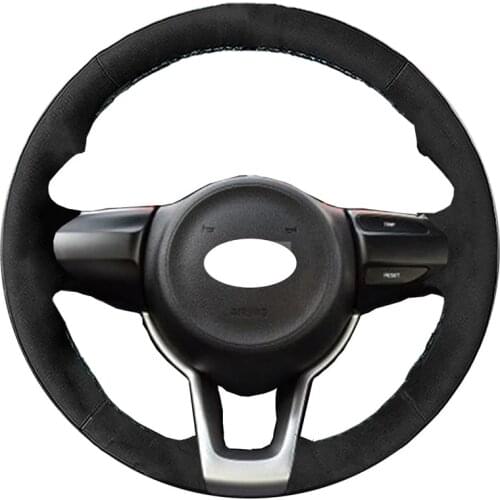 Car Styling Alcantara Leather Suede Car Steering Wheel Cover for Kia Rio K2 Picanto 2017 Morning