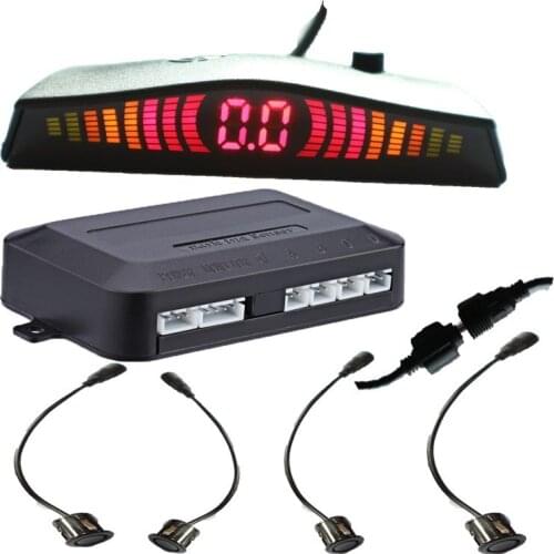 Car LED Parking Sensor 4 18.5mm Sensors remova Sensor De Estacionamento Reverse Assistance Backup Radar Monitor System Brazil