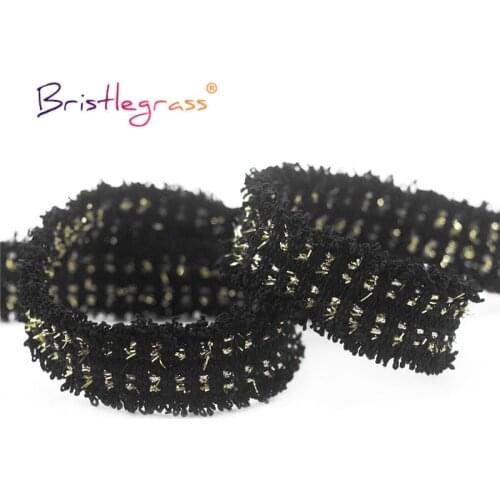 BRISTLEGRASS 5 10 Yard 3/4" 20mm Glitter Braided Crochet Lace Trim Macrame Chic Ribbon Fabric Hair Clip Costume DIY Sewing Craft