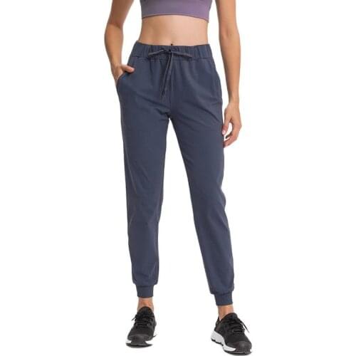 Spring Fall Women Simple Elastic Waist Straight Running Ankle Pants Fitness Sweatpants Sportswear Sports Trousers