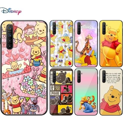 Disney Cartoon Animation Pooh Bear For OPPO A93 A92 A73 A53S A52 A32 A31 A12E A1K Find X2 X3 Pro Lite Neo Soft Black Phone Case