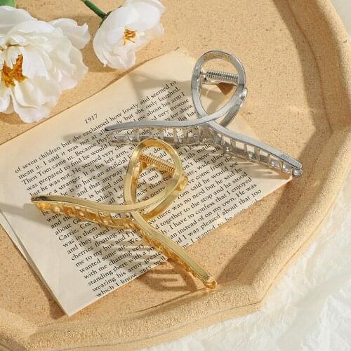 European and American creative fashion hair accessories with simple personalized metal large grabbing clip hair clip wholesale