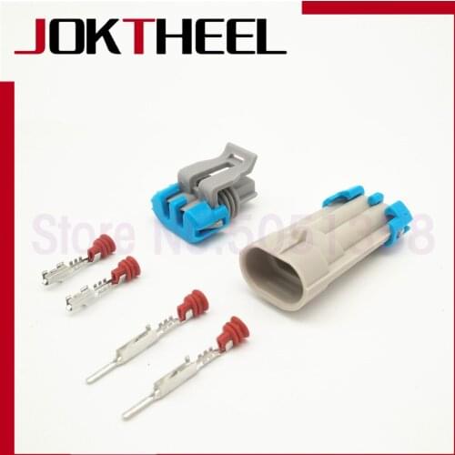 1-20 sets kit Delphi 2 pin way gray PA66 male and female electric Jet Valve Plug connector 12162343 12052644