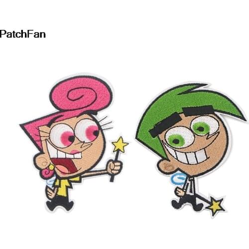 A3257 Patchfan Cartoon Genius Iron On Patch Clothing Diy Embroidered Applique Sew On Patches Fabric Badge Apparel Patchwork