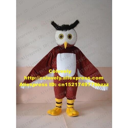 Cute Brown Owl Owlet Mascot Costume Mascotte With White Black Hairy Face Small Yellow Mouth Adult Fancy Dress No.552 Free Ship