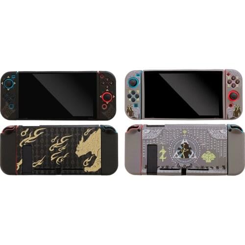 Soft TPU Skin Matte Protective Case for Zelda Monster Hunter RISE Nintendo Switch NS Joy-Con Back Housing Shell Cover Protector