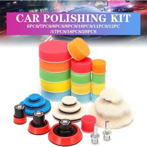 Car Sponge Polishing Pad Kit Polishing Buffer Waxing Adapter Drill Kit For Car Auto Body Care Headlight Assembly Repair Tools