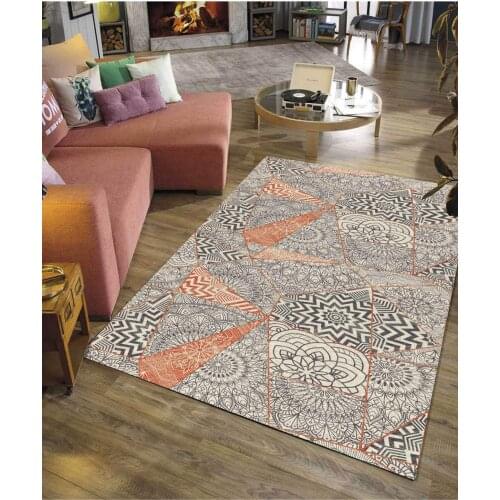 Digital Printed Non Slip Floor Decorative Washable Living Room Carpet