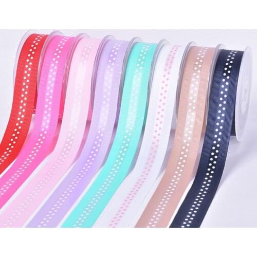 New 10yards 1 " 25 mm soild color grosgrain ribbon with satin printing dots