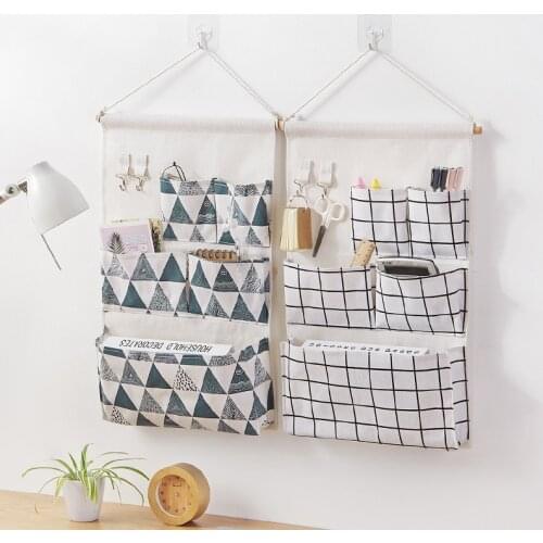 Organizer Wardrobe Cosmetic Closet Toy Storage Bags Student Dormitory Bedroom Behind The Door Hanging Bag More Grid Wall Mounted