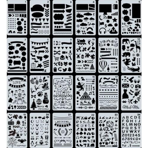 Wholesale Washable And Reusable 0.25mm Plastic PET Bullet Journal Stencil For Drawing