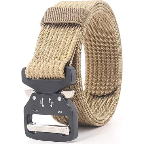 Classic Mens Tactical Belt Military Outdoor Multifunctional Training Waist Strap Alloy Buckle Leisure Army Fans 3.8cm Cinto