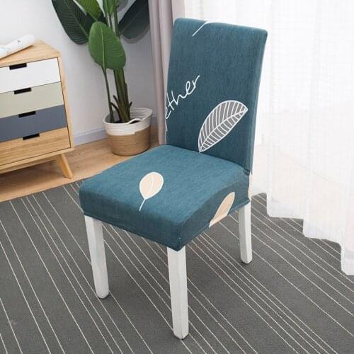 Removable Folding Elastic Dining Room Chair Cover Universal Printing Spandex Seat Chair Covers For Wedding ,modern Kitchen Decor