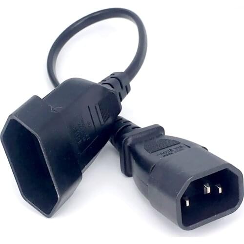 IEC 320 C14 Male Plug to European 2Pin Female Power Cable For UPS PDU,EU Power Adapter Cord,30CM