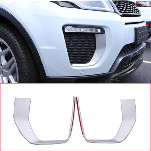 Car Styling Front Fog Light Cover Fog Lamp Frame Trim ABS Silver For Land Rover Range Rover Evoque 2016-2018 Interior Accessory