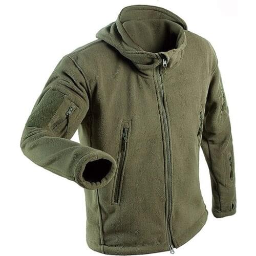 Tactical Softshell Hunting Jacket Men Outdoor Sport Hooded Jacket Polar Fleece Breathable Keep Warm Hiking Camping Windbreaker