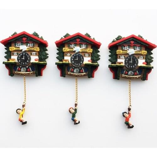Seattle, Washington, U.S. Tourist Souvenirs German Village Three-dimensional Swing Cuckoo Clock Magnetic Fridge Magnet