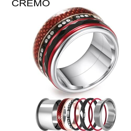 Cremo Unique Interchangeable Rings Metal Jewelry Making Stackable Arctic Symphony Stainless Steel Band Collection