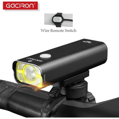GACIRON V9C 800 Bicycle Headlight Bike Front Light With Wire remote switch IPX6 Waterproof Chargeable Pro Contest Flashlight