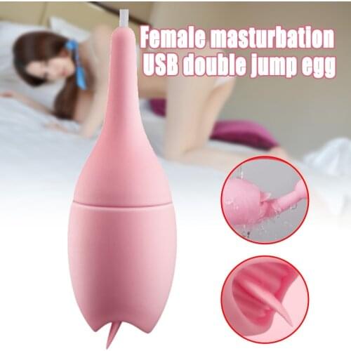 Hot Oral Tongue Vibrator Adult Toys Couple Female Stimulator USB Double Jump Egg Tongue Sucking Massager sy998