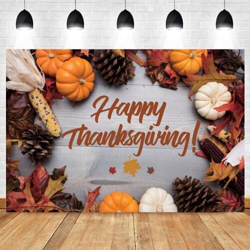 Yeele Photocall Happy Thanksgiving Day Photography Backdrop Punpkin Maple Corn Party Decor Background Photographic Photo Studio