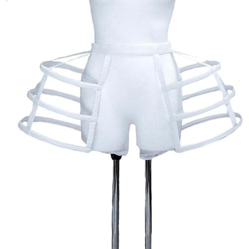 50s Bilateral Bird Cage Fish Bone Skirt Cosplay Victorian Hoops Petticoat Hollow Out Wedding Prom Crinoline Slip Underskirt