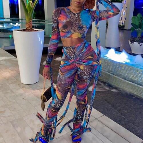 Angels Secret 2021 Spring New Hit Color Round Neck Long Sleeve Creative Tie Trousers Casual Suit Womens AG31138